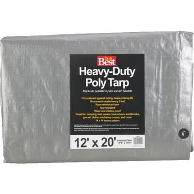  Do It Best  Heavy Duty Poly Tarp  12x20 Foot Silver 1 Each 768596