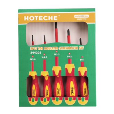 SCREWDRIVER 5PC SET INSULATED