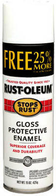 Rust-Oleum Stops Rust Gloss Enamel Spray Paint 15oz White 1 Each 258632 254142