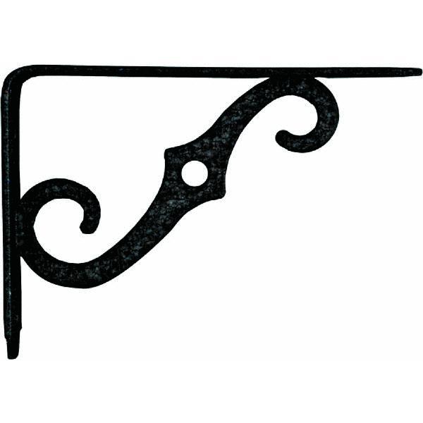 National  Ornamental Shelf Bracket 5x3-1/2 Inch  Black  1 Each N229393