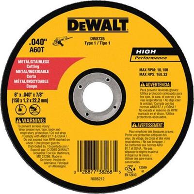  DeWalt Cutting Wheel 6x0.040x7/8 Inch  1 Each DW8725
