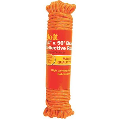 Do It Best Reflective Packaged Rope 1/4 Inchx50 Foot Orange 1 Each 703155