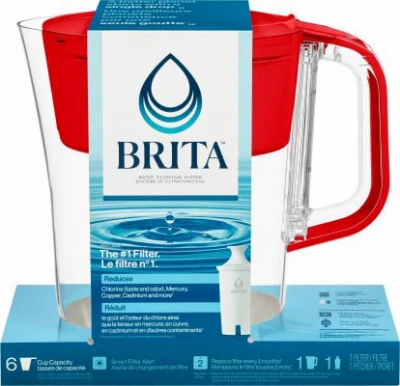 BRITA WATER FILTER PITCHER RED