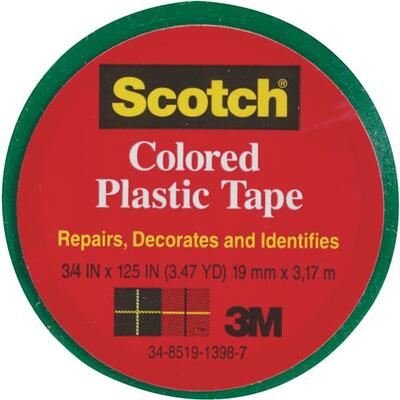  Scotch Plastic Tape 3/4 Inchx125 Inch Green 1 Roll 190GN: $6.12