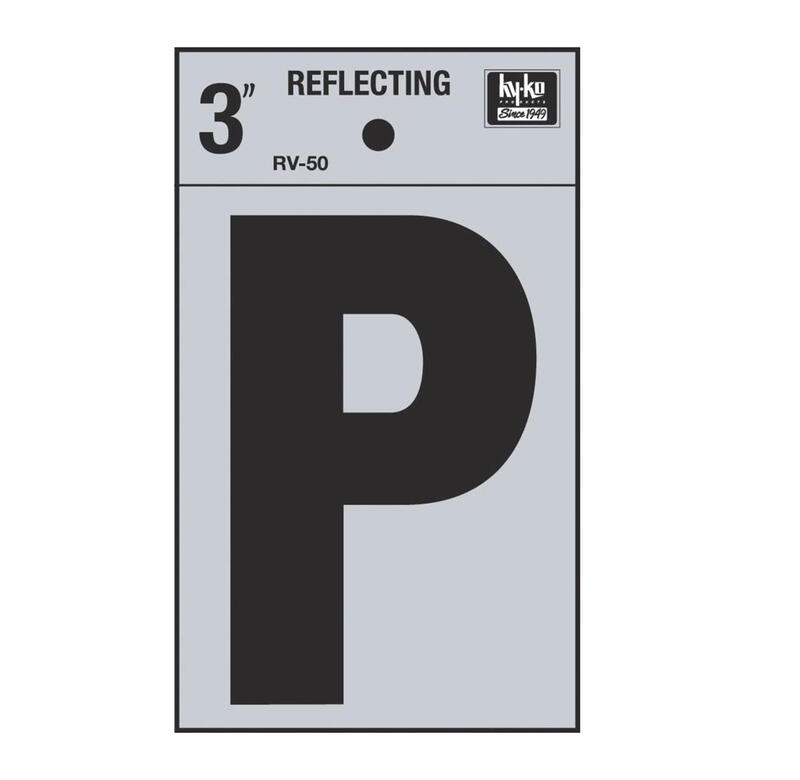  Hy-Ko Reflective Letter P 3 Inch  1 Each RV-50/P