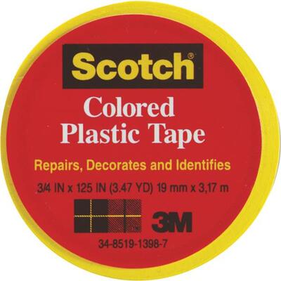  Scotch Plastic Tape 3/4 Inchx125 Inch Yellow 1 Roll 190YL: $6.12