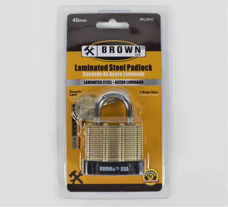  Brown USA Laminated Padlock  40mm 1 Each BRL0040