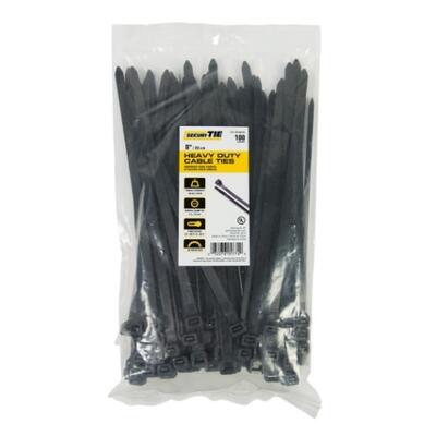 Ecm Industries Cable Ties Heavy Duty 8 Inch Black 100 Pack CT8-120100UVB