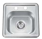 Brown USA Single Bowl Sink 2H 15x15x6x.06 1 Each BM15156