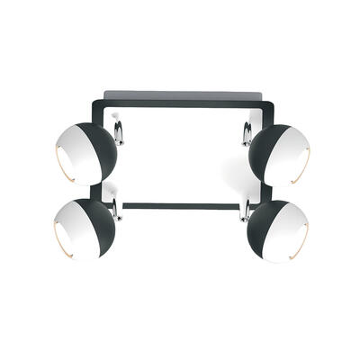 Ceiling Spotlight GU10  4L  1 Each 268067C-LED-4WH-BK