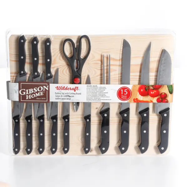 CUTLERY /CUTTINGBOARD SET 15PC