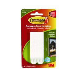 3M Command  Large Picture Hanging Strips 8 Pack White 1 Each 17206-ES