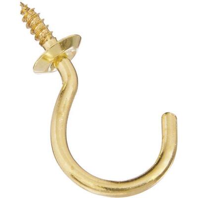  National Cup Hook 2 Pack  1-1/2 Inch  Solid Brass 1 Each N119-727