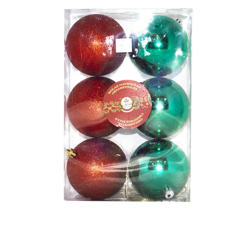 Xmas Glittery Shiny Ball 6pc 1 Set 2768-23937GJOY