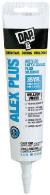 Dap Alex Plus  Acrylic Latex Caulk Plus Silicone 5.5 Ounce White 1 Each 18128