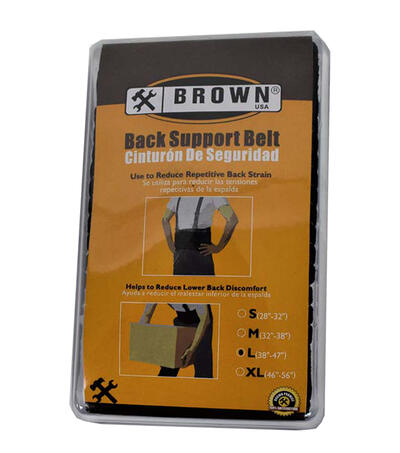  Brown USA Back Support Belt Large 1 Each BRDF031L