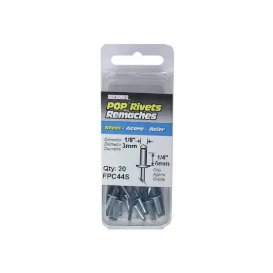  Sure Bonder Medium Rivet  1/8 Inch  Steel 20 Pack  FPX44S FPC44S