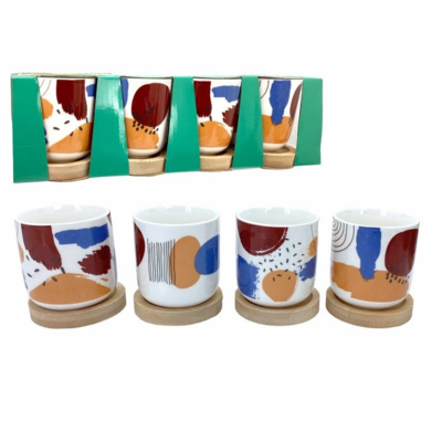 CERAMIC CUP 4PC SET W/BM SAUCE