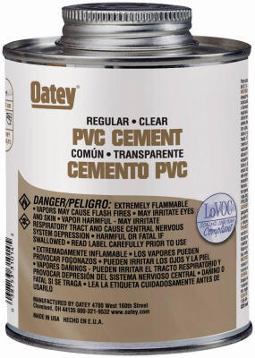  Oatey PVC Regular Clear Cement 8 Ounce 1 Each 31013