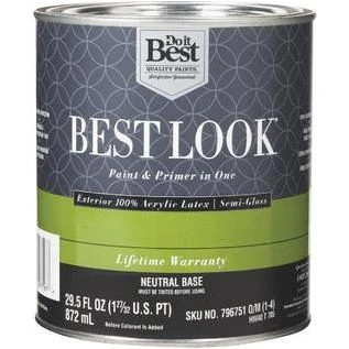 Best Look Semi Gloss Ltx Ext Paint Neutral Base 1 Qt HW40T0705-14