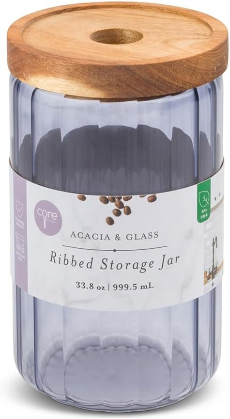 GLASS CANISTER W/ LID 33.8OZ