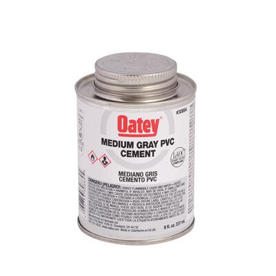  Oatey PVC Medium Gray Cement 8 Ounce 1 Each 30884: $28.77
