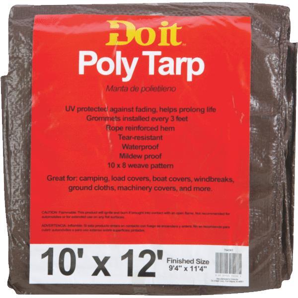  Do It Best Medium Duty Poly Tarp 10x12 Foot Brown 1 Each 764361