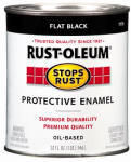 Rust-Oleum Stops Rust Flat Enamel Paint Black 1 Quart 7776-502