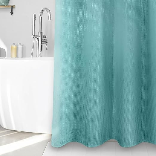 SHOWER CURTAIN WAFFLE AQUA