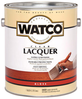  Watco Gloss Lacquer Finish Clear Wood 1 Gallon 63031