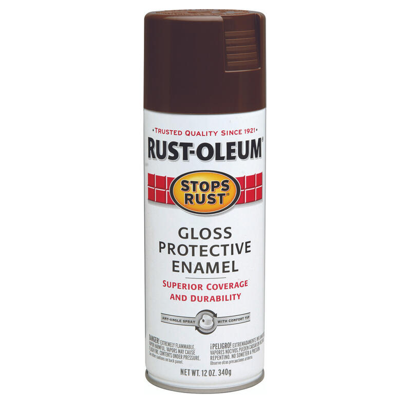Rust-Oleum Gloss Enml Anti-Rst Spray Paint Leather Brown 1 Each 7775830