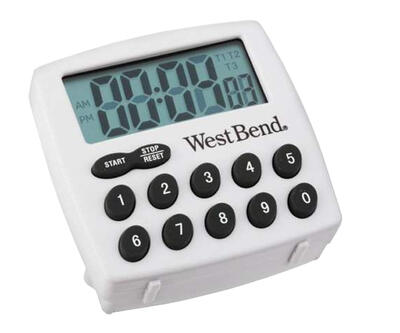 West Blend  Electronic Timer LCD Display White 1 Each 40005X
