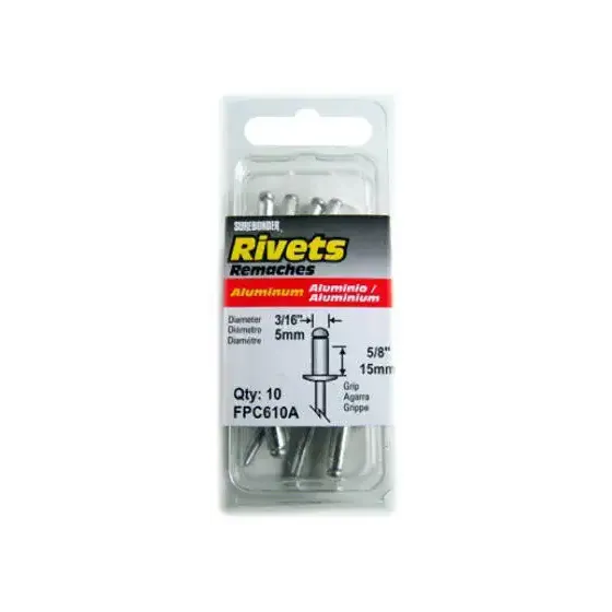  Sure Bonder Extra Long Rivet  3/16 Inch   Aluminum  10 Pack FPC610A