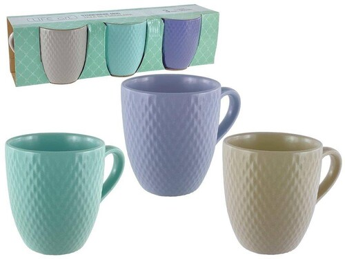 STONEWARE MUG 12OZ 3PC