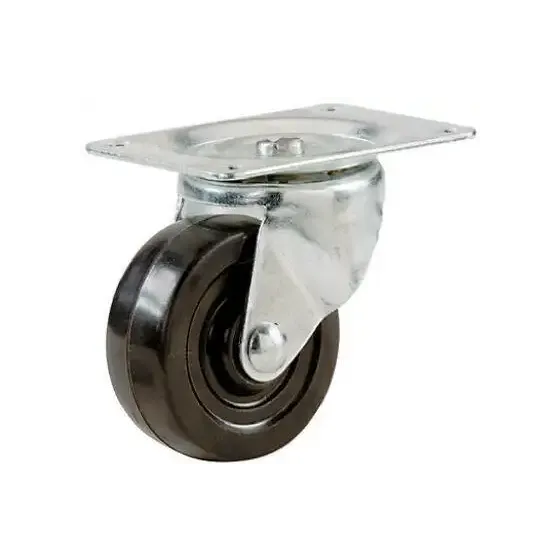  Swivel Caster Rubber Wheel 1-9/16 Inch   1 Each F22901