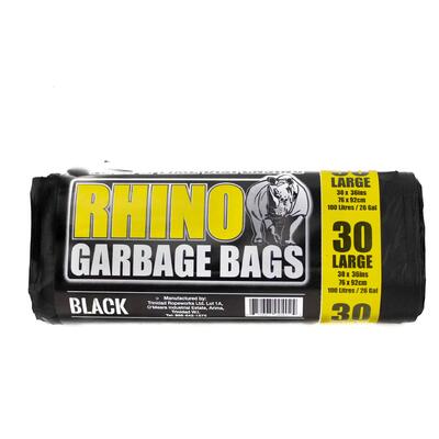 Rotoplastics Rhino Garbage Bags 26 Gallon Black 30 Pack RTL00402