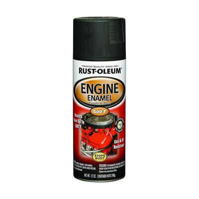 Rust-Oleum Stops Rust Flat Engine Enamel Spray Paint 12oz Black 1 Each 248938
