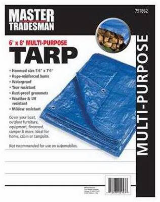 Tru Guard Storage Tarp Cover 6x8 Foot Blue 1 Each MT6X8BLUE: $23.92