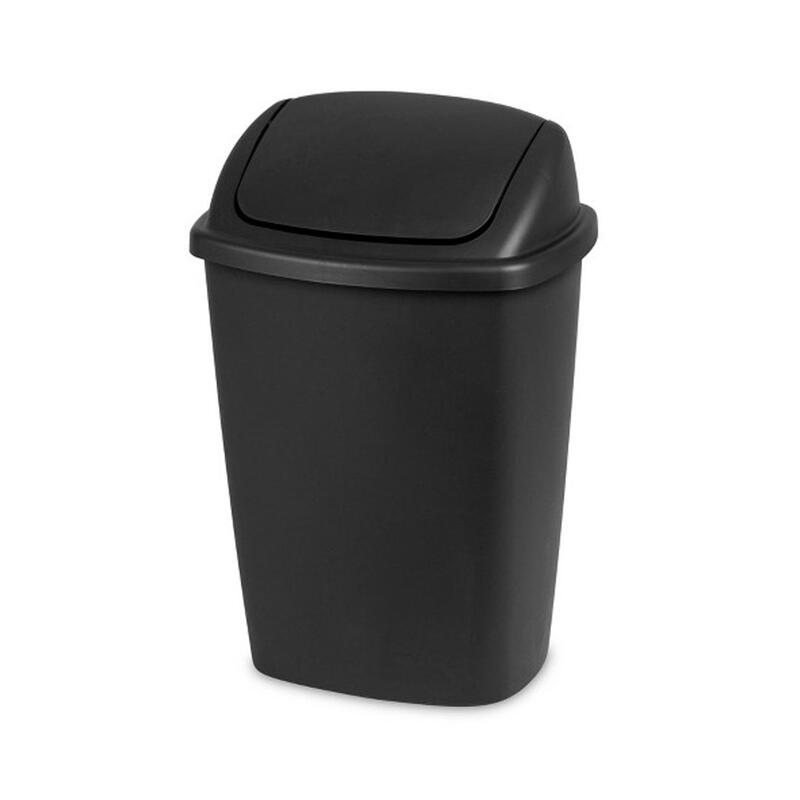  Sterilite  Waste Bin Swing Top  7.5 Gallon  Black  1 Each 764-10689006