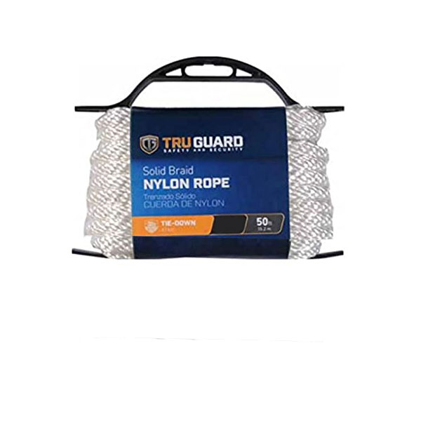 Tru Guard Twisted Nylon Rope 1/4 Inchx50 Foot White 1 Each 642241 | M&C ...