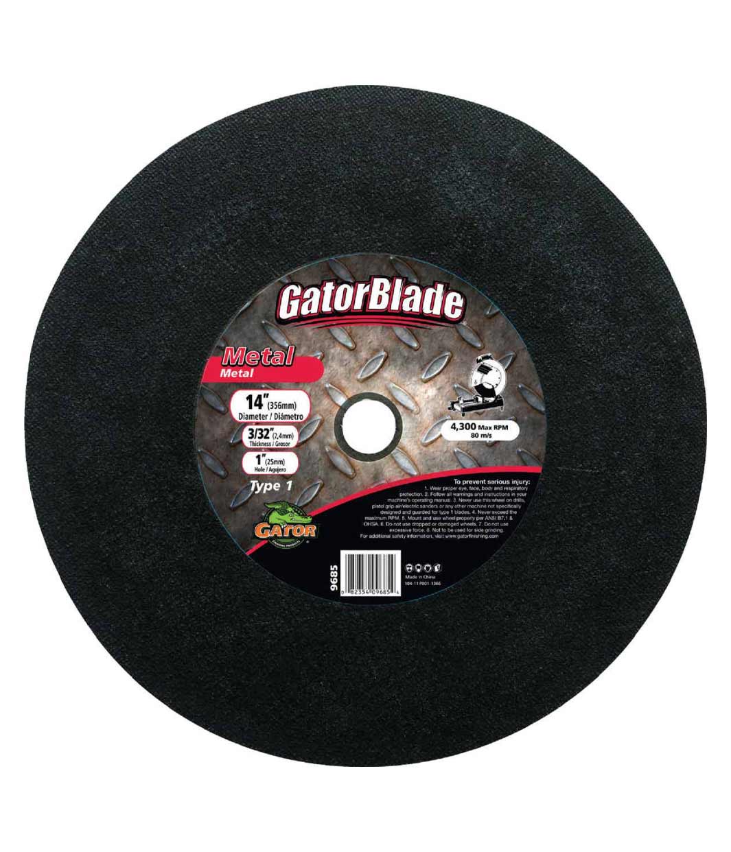 Gator Blade Cut-Off Wheel 14x3-3/32x1 Inch 1 Each 9685 | M&C Home Depot