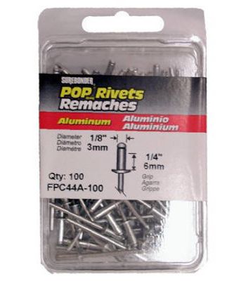 Medium Rivets Sure Bonder Medium Rivet 1/8 Inch Aluminum 100 Pack FPC44A-100 | M&C ...