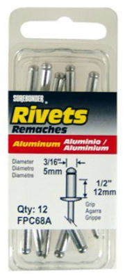 Long Rivet Rona Sure Bonder Long Rivet 3/16 Inch Aluminum 12 Pack FPC68A | M&C Home Depot