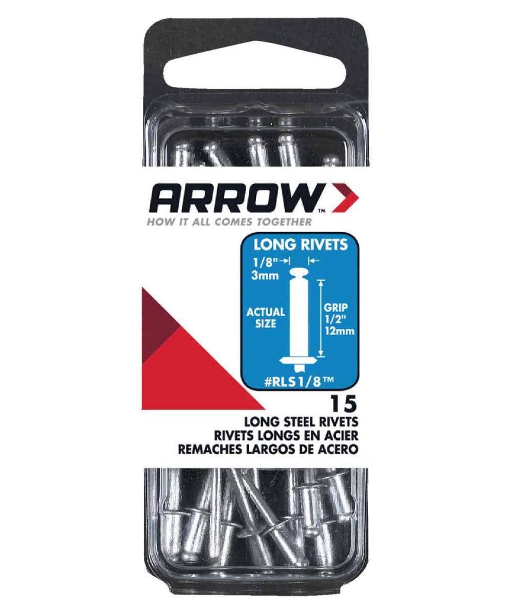 Long Rivet Rona Arrow Long Rivet 1/8x1/2 Steel 15 Pack RLS1/8 | M&C Home Depot