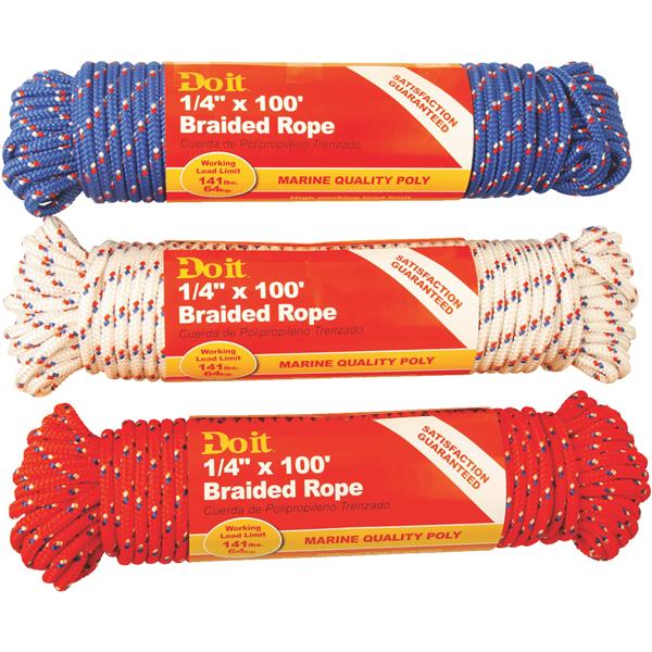 Dade Rope Do It Best Braided Packaged Rope 1/4 Inchx100 Foot 1 Each 703149 | M&C ...