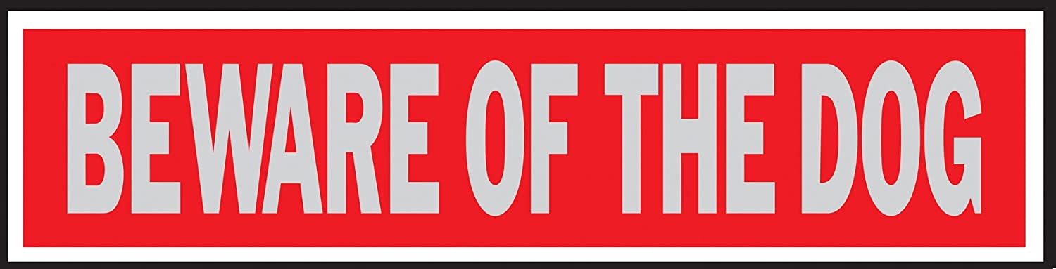 Hy-Ko Self-Adhesive Beware Of Dog Sign 2x8 Inch Red 1 Each 441 | M&C ...